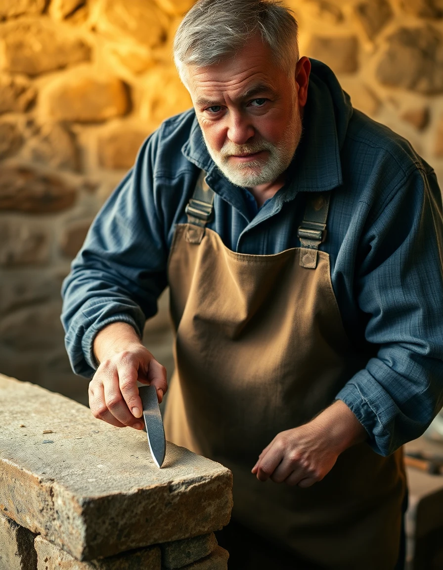Stonemason at work